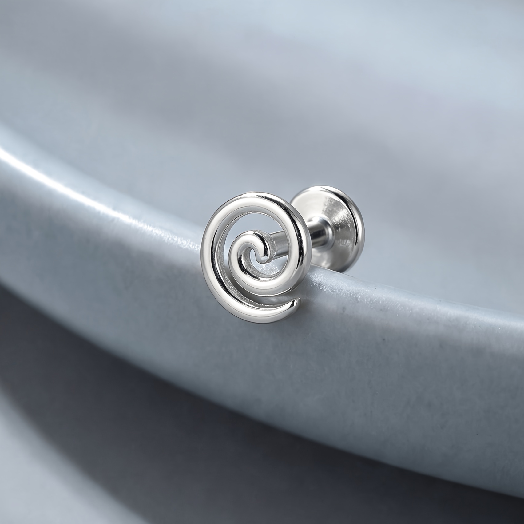 Women's 925 Silver Spiral Stud Earrings — Minimalist Fine Jewellery